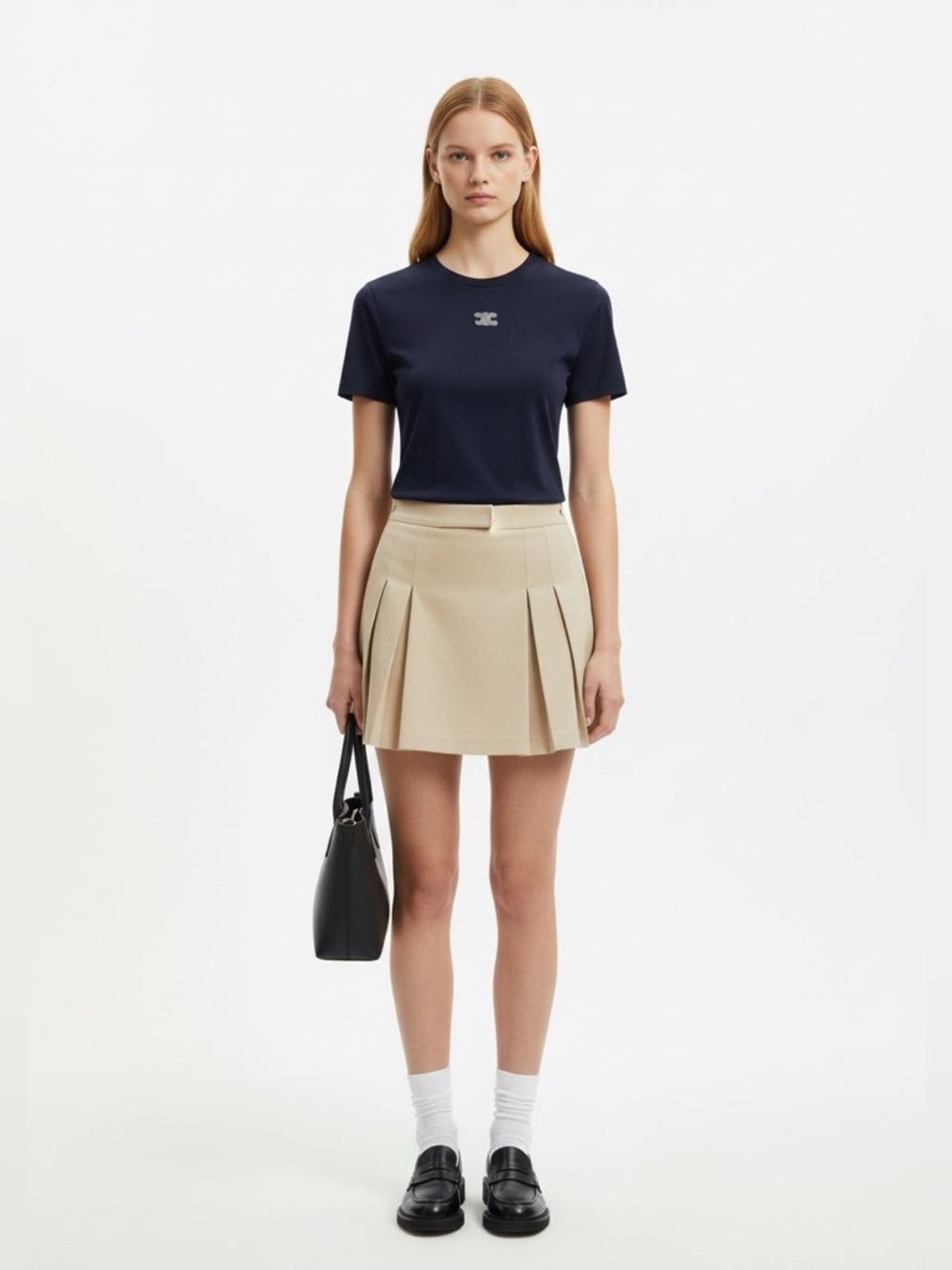 CELINE Triomphe t-shirt in ribbed cotton jersey